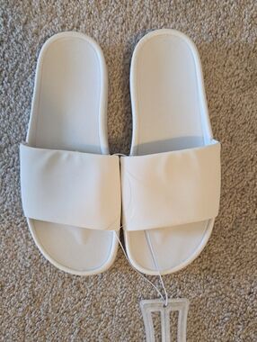 all in motion Cream Slide Sandals - Simple Slip-On Comfort